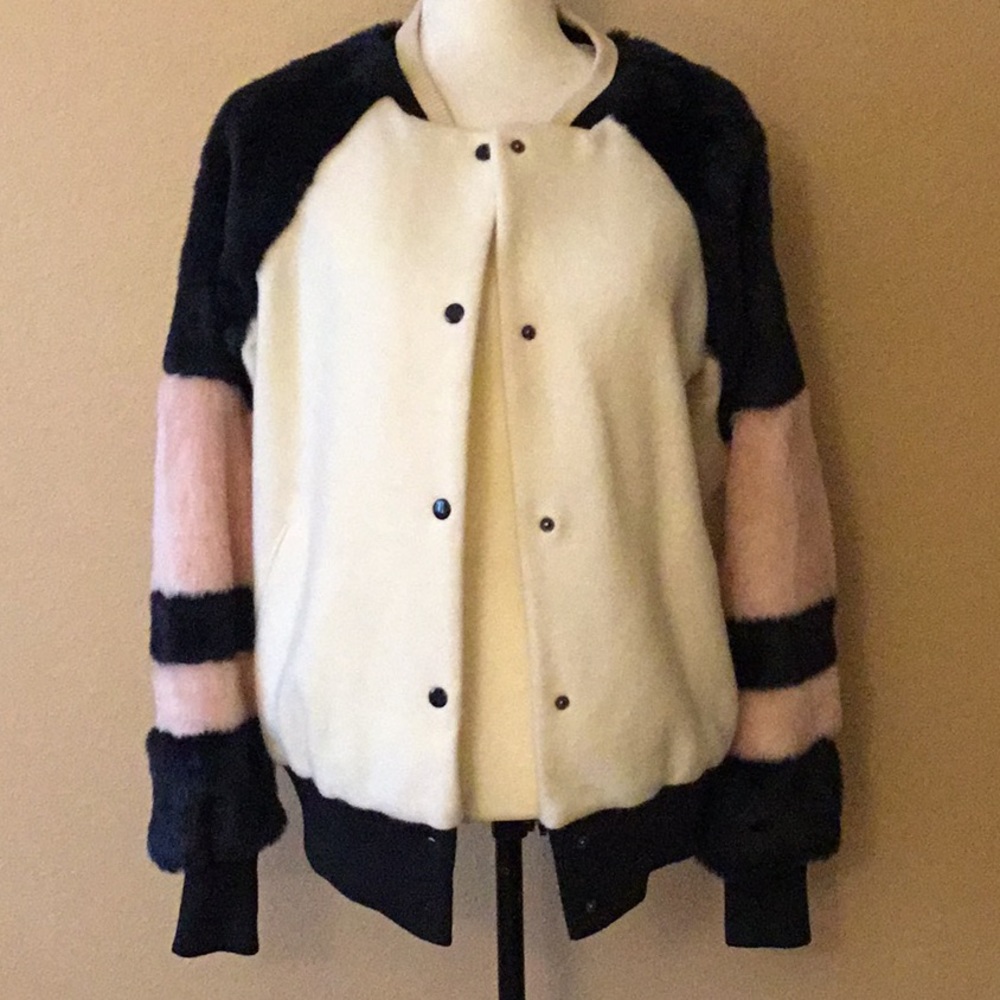 Zara faux fur bomber jacket